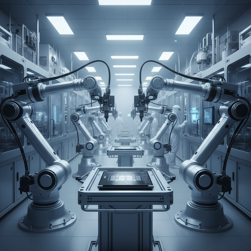 representative and symbolic image of a chip production unit